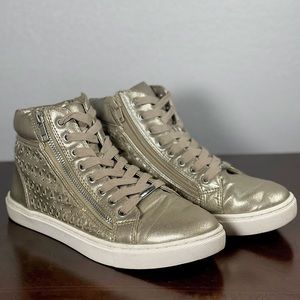 STEVEN MADDEN Eiris High Top Sneaker - Metallic Gold - Size 6 Women
